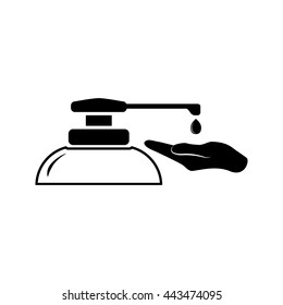 hand hygiene with cleaning product. Vector icon for web and mobile. Flat style