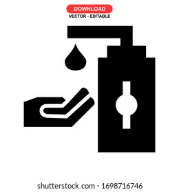 Icono de higiene manual o logotipo símbolo de signo aislado ilustración vectorial - iconos vectoriales de estilo negro de alta calidad
