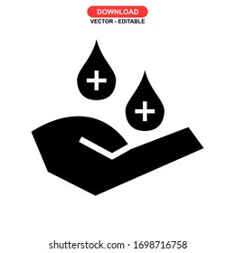 Icono de higiene manual o logotipo símbolo de signo aislado ilustración vectorial - iconos vectoriales de estilo negro de alta calidad
