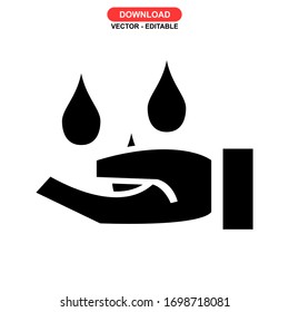hand hygiene icon or logo isolated sign symbol vector illustration - high quality black style vector icons
