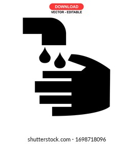 Icono de higiene manual o logotipo símbolo de signo aislado ilustración vectorial - iconos vectoriales de estilo negro de alta calidad
