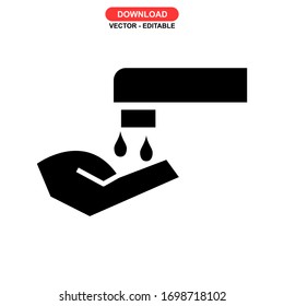 hand hygiene icon or logo isolated sign symbol vector illustration - high quality black style vector icons

