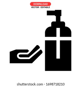 Icono de higiene manual o logotipo símbolo de signo aislado ilustración vectorial - iconos vectoriales de estilo negro de alta calidad
