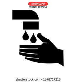 hand hygiene icon or logo isolated sign symbol vector illustration - high quality black style vector icons
