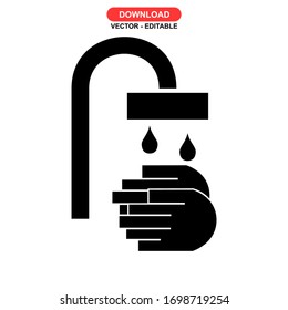 hand hygiene icon or logo isolated sign symbol vector illustration - high quality black style vector icons
