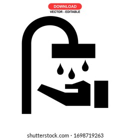 Icono de higiene manual o logotipo símbolo de signo aislado ilustración vectorial - iconos vectoriales de estilo negro de alta calidad

