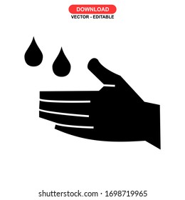 Icono de higiene manual o logotipo símbolo de signo aislado ilustración vectorial - iconos vectoriales de estilo negro de alta calidad
