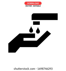 hand hygiene icon or logo isolated sign symbol vector illustration - high quality black style vector icons

