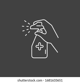 Icono de línea de higiene manual. Pictograma mínimo simple. Higiene personal, prevención de enfermedades y lavado de manos.