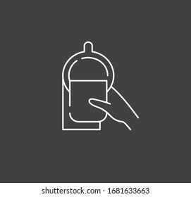 Hand hygiene line icon. Simple Minimal Pictogram. Personal hygiene, disease prevention and healthcare hand washing.