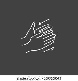 Hand hygiene line icon. Simple Minimal Pictogram. Personal hygiene, disease prevention and healthcare hand washing.