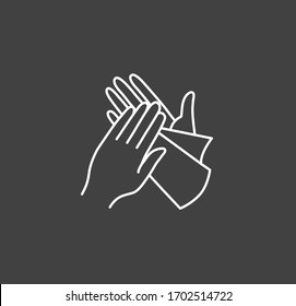 Icono de línea de higiene manual. Pictograma mínimo simple. Higiene personal, prevención de enfermedades y lavado de manos.