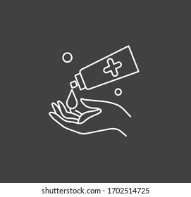 Icono de línea de higiene manual. Pictograma mínimo simple. Higiene personal, prevención de enfermedades y lavado de manos.
