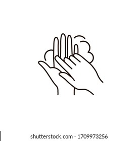 Hand hygiene line icon. Simple Minimal Pictogram. Personal hygiene, disease prevention and healthcare hand washing.