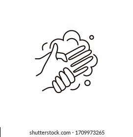 Hand hygiene line icon. Simple Minimal Pictogram. Personal hygiene, disease prevention and healthcare hand washing.