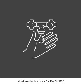 Hand hygiene line icon. Simple Minimal Pictogram. Personal hygiene, disease prevention and healthcare hand washing.