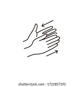 Hand hygiene line icon. Simple Minimal Pictogram. Personal hygiene, disease prevention and healthcare hand washing.