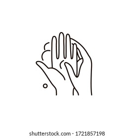 Hand hygiene line icon. Simple Minimal Pictogram. Personal hygiene, disease prevention and healthcare hand washing.