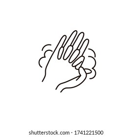 Icono de línea de higiene manual. Pictograma mínimo simple. Higiene personal, prevención de enfermedades y lavado de manos de la salud.