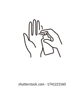 Hand hygiene line icon. Simple Minimal Pictogram. Personal hygiene, disease prevention and healthcare hand washing.