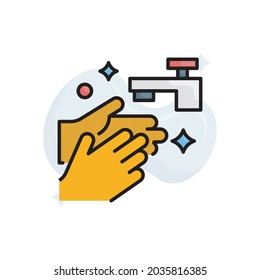 Hand hygiene vector filled outline icon style illustration. EPS 10 file