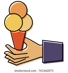 hand with ice cream