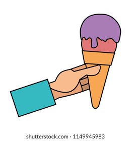 hand with ice cream cone
