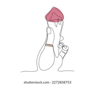 hand with an ice cream cone  Continuous One Line Drawing