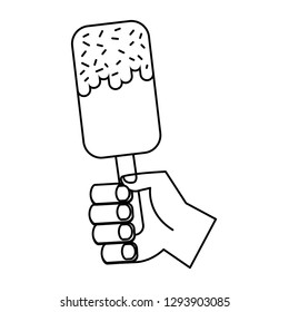 hand with ice cream popsicle
