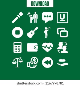 hand icon. 16 hand vector set. femenine, underline, imbalanced scale and wallet icons for web and design about hand theme