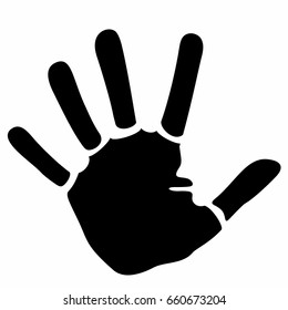 Real Handprint Palm Fingers Black Silhouette Stock Vector (Royalty Free ...