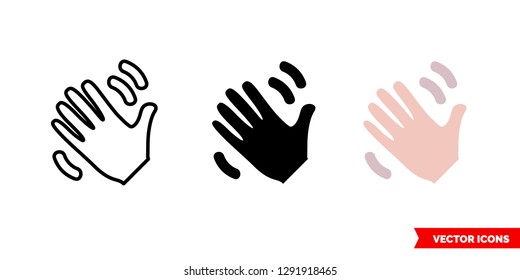 So so hand icon of 3 types: color, black and white, outline. Isolated vector sign symbol.