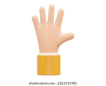 Hand icon 3d illustration vector element transparent rendering