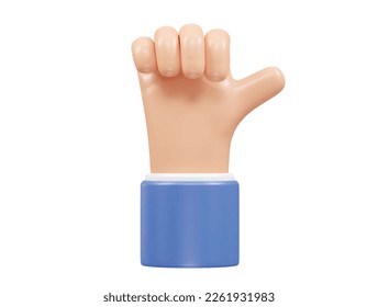 Hand Symbol 3D Illustrationsvektorelement transparentes Rendering