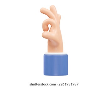 Hand icon 3d illustration vector element transparent rendering