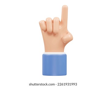 Icono mano Ilustración 3d elemento vector transparente