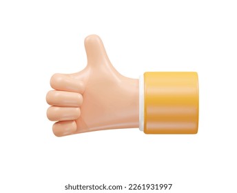Hand icon 3d illustration vector element transparent rendering
