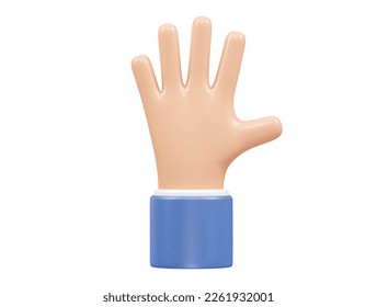 Hand Symbol 3D Illustrationsvektorelement transparentes Rendering
