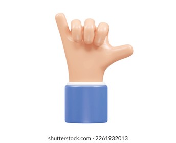 Icono mano Ilustración 3d elemento vector transparente