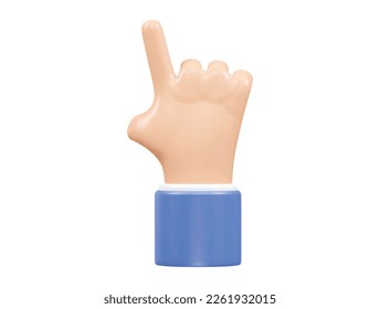 Hand icon 3d illustration vector element transparent rendering