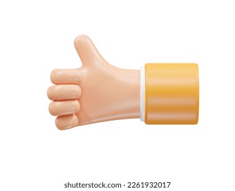 Hand icon 3d illustration vector element transparent rendering