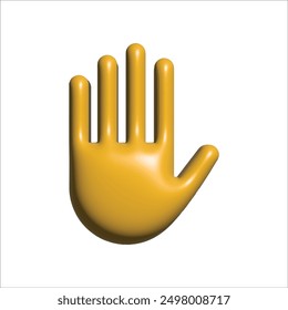 Hand icon 3d rendering illustration emoji emoticon symbol