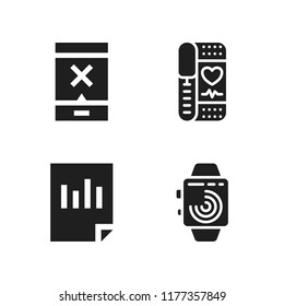 hand icon. 4 hand vector icons set. gps, smartwatch and document icons for web and design about hand theme