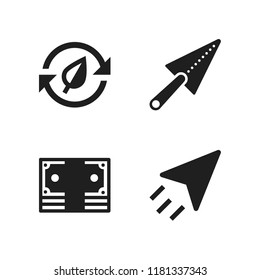 hand icon. 4 hand vector icons set. money, recycling and send icons for web and design about hand theme