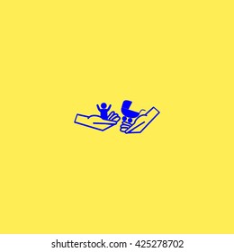 hand icon, baby, stroller