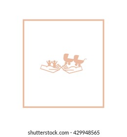 hand icon, baby, stroller