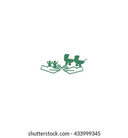 hand icon, baby, stroller