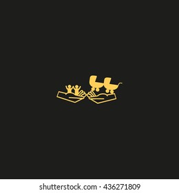 hand icon, baby, stroller