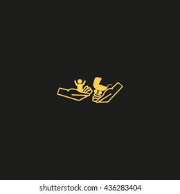 hand icon, baby, stroller