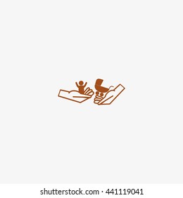 hand icon, baby, stroller